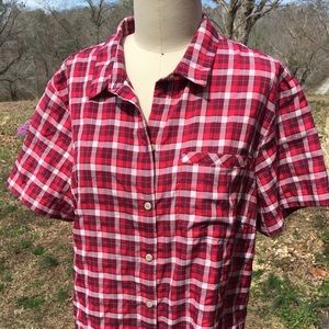 Eddie Bauer button up red shirt